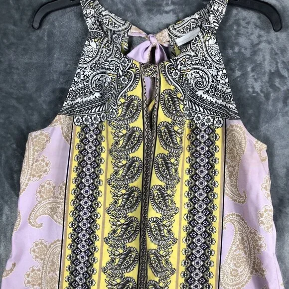 New York And Company Tops Medium Women’s Yellow And Lavender Shirt - Picture 2 of 14